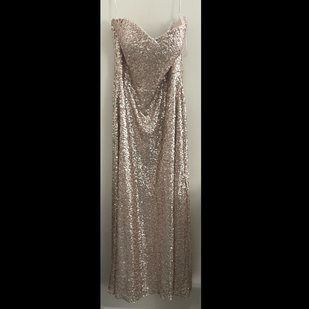 Dessy Collection Sequin Sweetheart Full Length Dress NWT